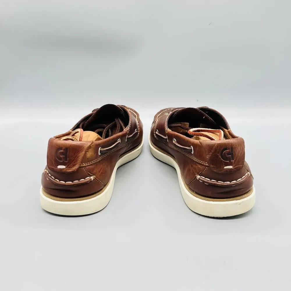 Cole Haan Shoes Mens 10.5 Brown Leather Boat Moc Toe Casual Comfort Nautical